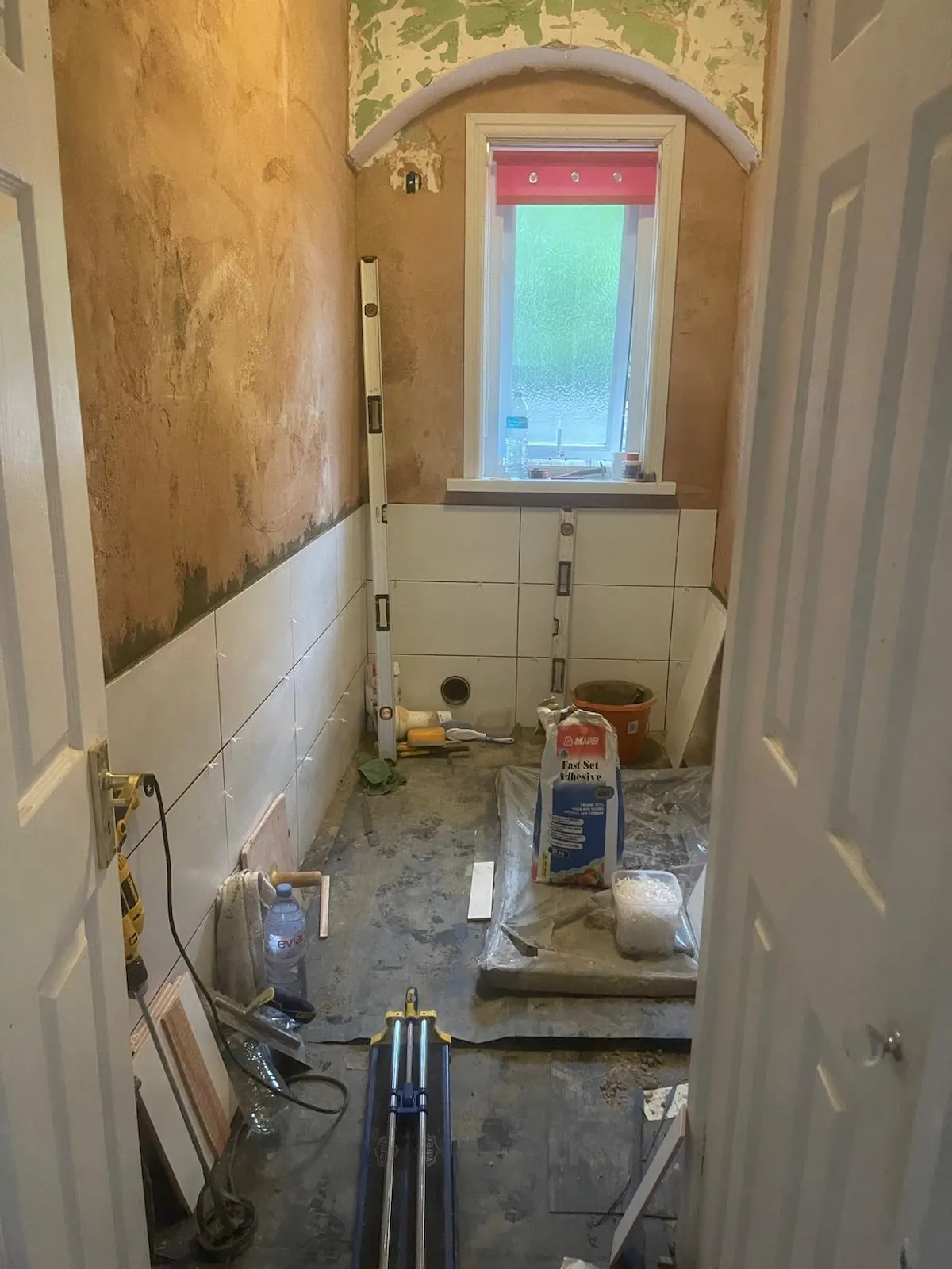Plastering in progress