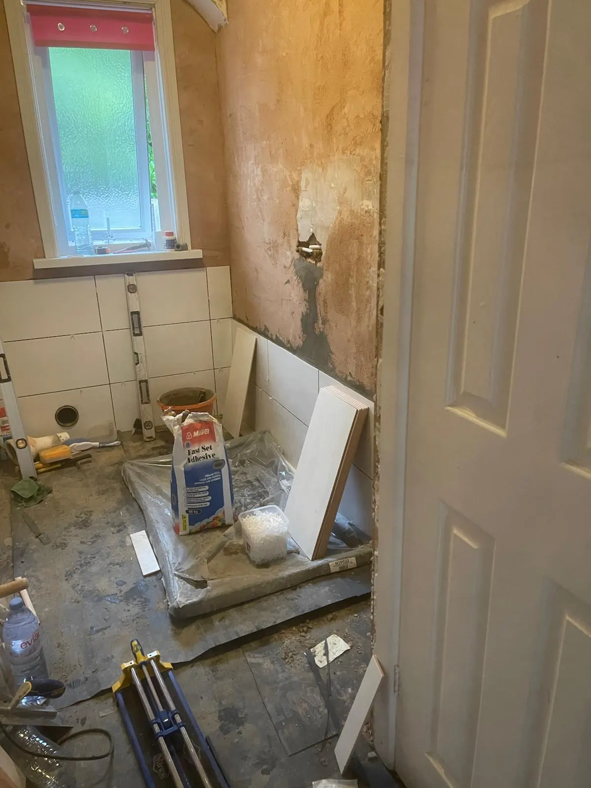 Plastering in progress
