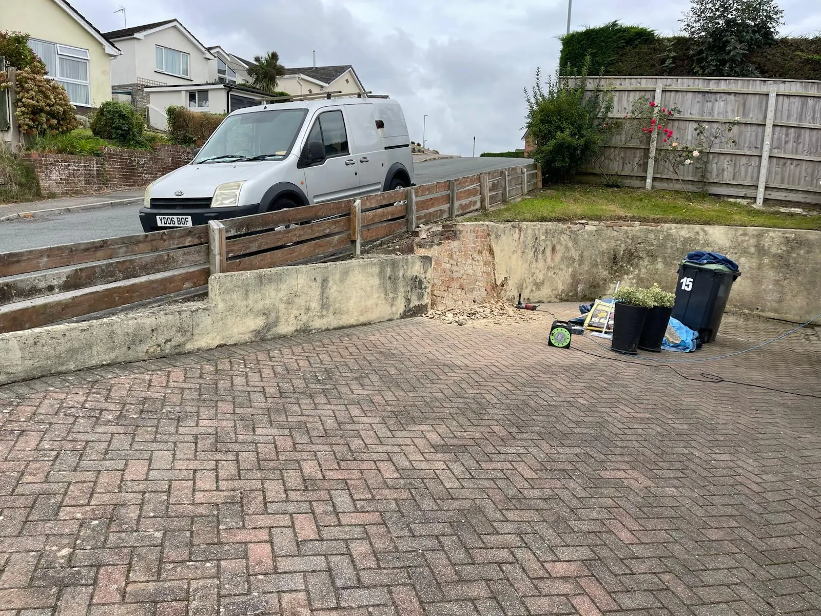 Exterior paving and wall work